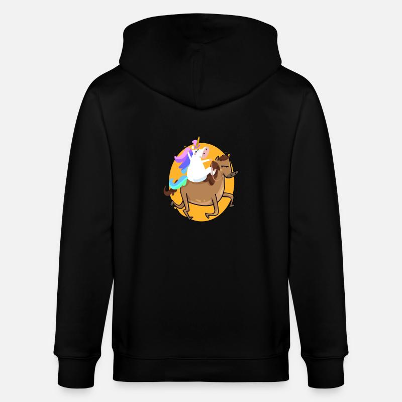 reitendes Einhorn - Stanley/Stella Unisex Bio-Kapuzenjacke CULTIVATOR - Schwarz