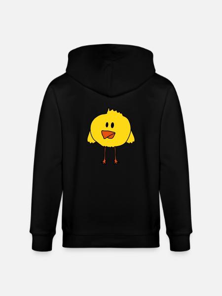 Cute Chick Bird - Stanley/Stella CULTIVATOR  Unisex Organic Hooded Jacket - black
