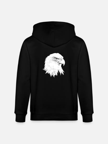 Eagle / Bald Eagle - Stanley/Stella CULTIVATOR Unisex Organic Hooded Jacket - black
