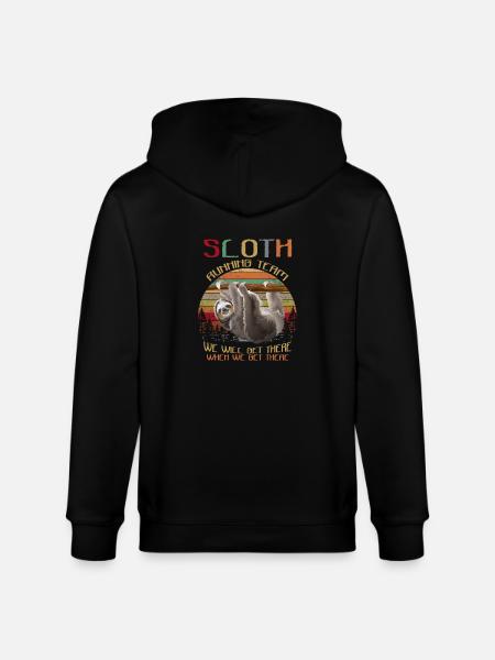 Sloth Running Team We'll Get There Funny Sloth - Stanley/Stella CULTIVATOR  Unisex Organic Hooded Jacket - black
