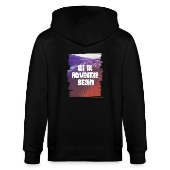 Let The Adventure Begin - Stanley/Stella Unisex Bio-Kapuzenjacke CULTIVATOR  - Schwarz - Hinten - Anna (173cm)