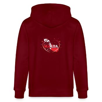 Malta - Stanley/Stella Unisex Bio-Kapuzenjacke CULTIVATOR  - Burgunderrot - Hinten - Anna (173cm)