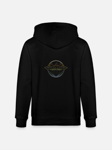 Ufo motiv - Stanley/Stella CULTIVATOR  Unisex Organic Hooded Jacket - black