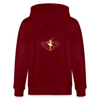 Ballett tänzerin - Stanley/Stella Unisex Bio-Kapuzenjacke CULTIVATOR  - Burgunderrot - Hinten - Anna (173cm)