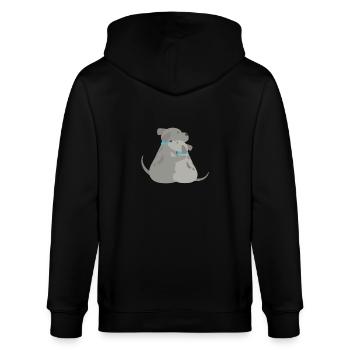 Dog hug - Stanley/Stella CULTIVATOR  Unisex Organic Hooded Jacket - black - Back - Anna (173cm)