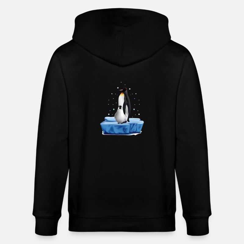Conception de bébé pingouin - Veste à capuche bio CULTIVATOR Stanley/Stella Unisexe - noir