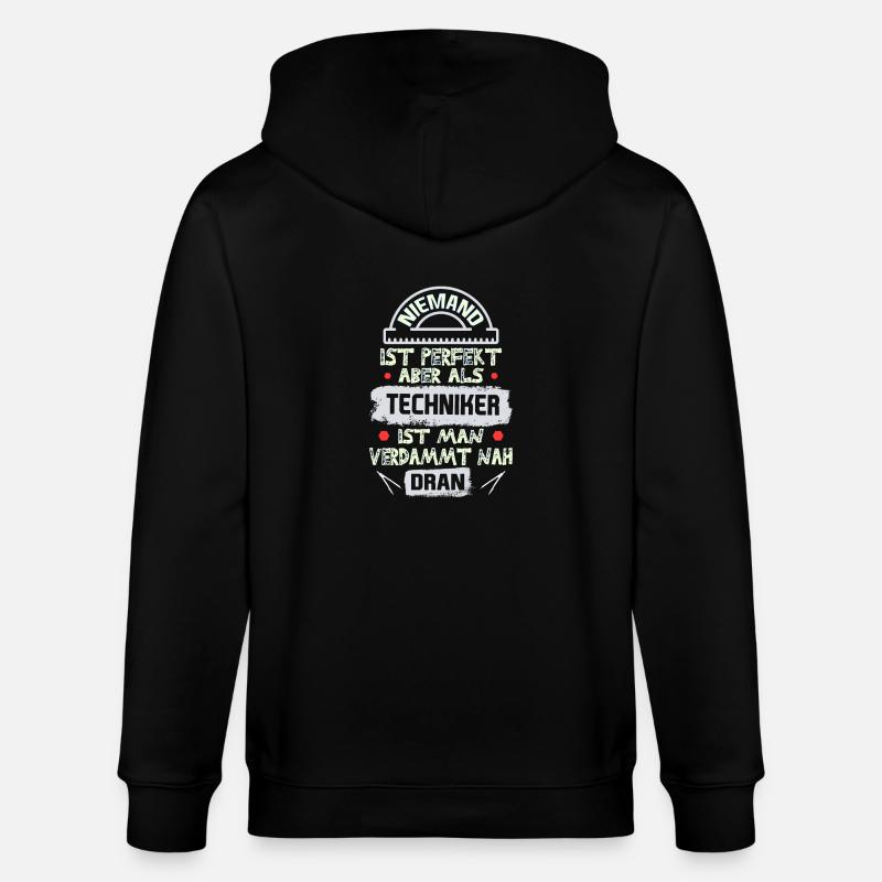 Techniker spruch - Stanley/Stella Unisex Bio-Kapuzenjacke CULTIVATOR  - Schwarz