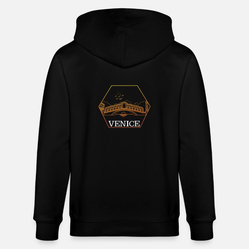 Venedig - Stanley/Stella Unisex Bio-Kapuzenjacke CULTIVATOR  - Schwarz
