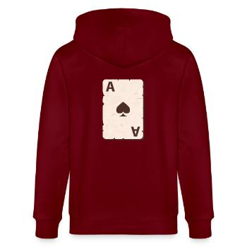 Poker Poker Poker Cadeau De Pik As - Veste à capuche bio CULTIVATOR Stanley/Stella Unisexe - bordeaux - Dos - Anna (173cm)