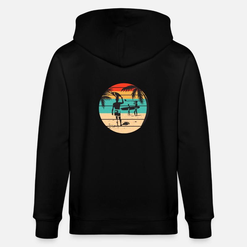 Surf, Surf, Surf, Surf, Surf - Veste à capuche bio CULTIVATOR Stanley/Stella Unisexe - noir