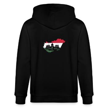 Ungarn Budapest - Stanley/Stella Unisex Bio-Kapuzenjacke CULTIVATOR  - Schwarz - Hinten - Anna (173cm)