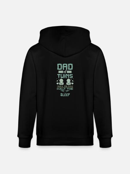 Dad of Twins - Stanley/Stella CULTIVATOR Unisex Organic Hooded Jacket - black