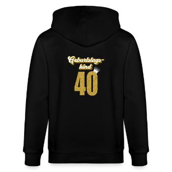 40. Geburtstag 40 Jahre 40er Geburtstagskind - Stanley/Stella Unisex Bio-Kapuzenjacke CULTIVATOR  - Schwarz - Hinten - Anna (173cm)