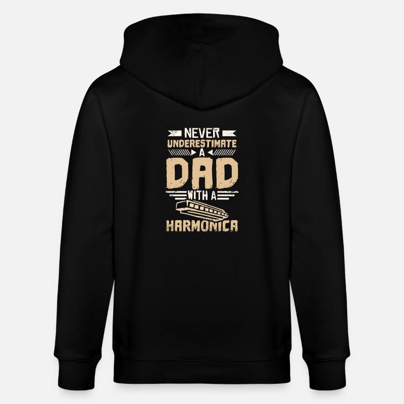 Harmonica Papa - Veste à capuche bio CULTIVATOR Stanley/Stella Unisexe - noir