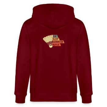 Badminton Rétro Vintage - Veste à capuche bio CULTIVATOR Stanley/Stella Unisexe - bordeaux - Dos - Anna (173cm)