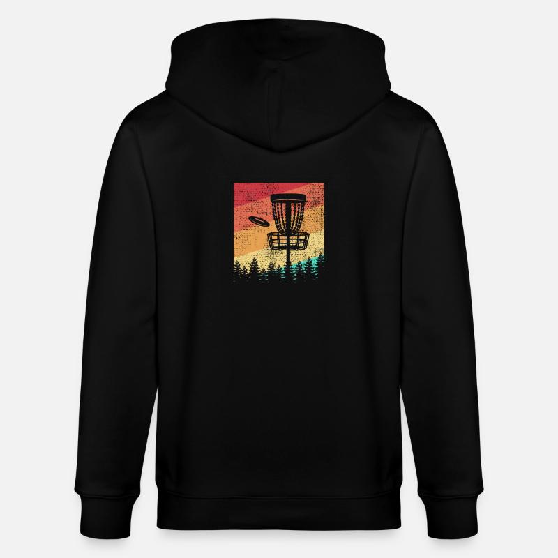 Disc Golf Retro - Stanley/Stella Unisex Bio-Kapuzenjacke CULTIVATOR  - Schwarz