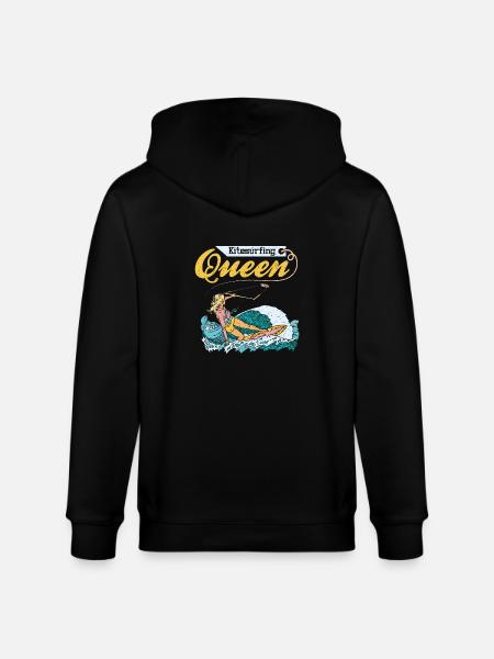 Kitesurfing Queen - Stanley/Stella CULTIVATOR  Unisex Organic Hooded Jacket - black