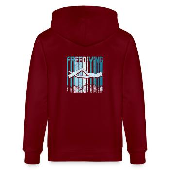 Retro Vintage Freediving - Stanley/Stella CULTIVATOR  Unisex Organic Hooded Jacket - burgundy - Back - Anna (173cm)