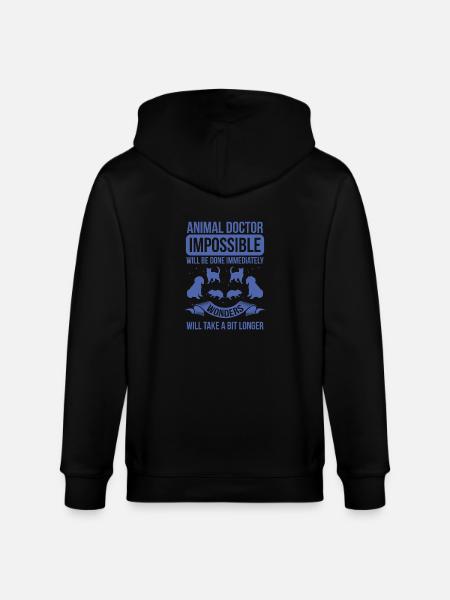 Veterinarian Impossible is done immediately - Stanley/Stella CULTIVATOR  Unisex Organic Hooded Jacket - black