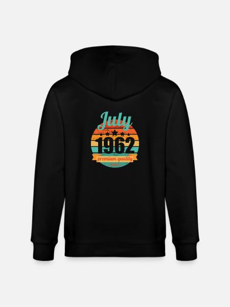 Syntynyt heinäkuussa 1962 60 vuotta 60 vuotta 60 vuotta 60 vuotta - Stanley/Stella CULTIVATOR unisex vetoketjullinen luomuhuppari - musta