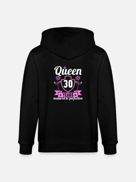 30 jaar oud meisje 30 bday Koningin 30 verjaardag - Stanley/Stella Uniseks bio-ziphoodie CULTIVATOR  - zwart