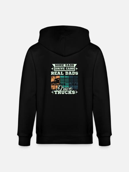 Dads drive trucks - Stanley/Stella CULTIVATOR  Unisex Organic Hooded Jacket - black