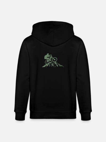 MTB Bountainbike Mountains Downhill Design - Stanley/Stella CULTIVATOR Unisex Organic Hooded Jacket - black