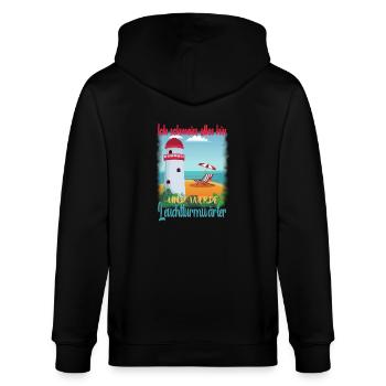 Ich schmeiss alles hin und werde Leuchtturmwärter - Stanley/Stella Unisex Bio-Kapuzenjacke CULTIVATOR  - Schwarz - Hinten - Anna (173cm)