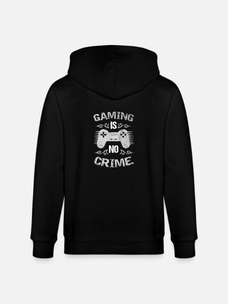 Gaming Shirt Gaming is no Crime Men's Shirt - Stanley/Stella CULTIVATOR  Unisex Organic Hooded Jacket - black