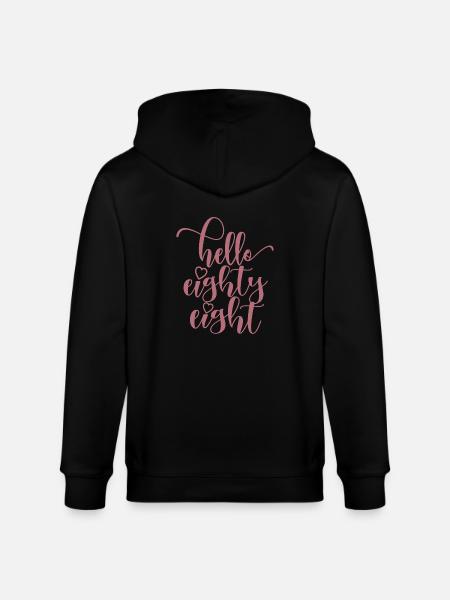 Hej åttioåtta söta 88 år födelsedag - Ekologisk luvjacka CULTIVATOR unisex från Stanley/Stella - svart