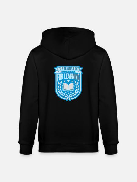 beautiful day for learning - Stanley/Stella CULTIVATOR  Unisex Organic Hooded Jacket - black