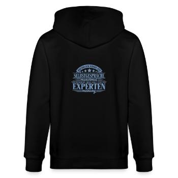 Natürlich führe ich Selbstgespräche - - Stanley/Stella Unisex Bio-Kapuzenjacke CULTIVATOR  - Schwarz - Hinten - Anna (173cm)