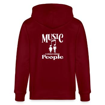 Music connects people - Stanley/Stella Unisex Bio-Kapuzenjacke CULTIVATOR  - Burgunderrot - Hinten - Anna (173cm)