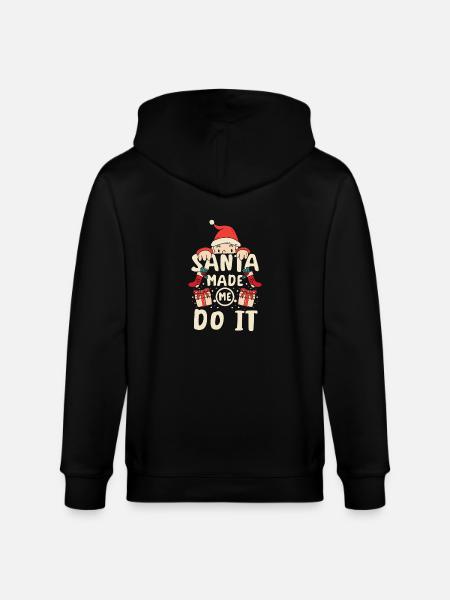 Santa is watching you - Stanley/Stella CULTIVATOR Unisex Organic Hooded Jacket - black