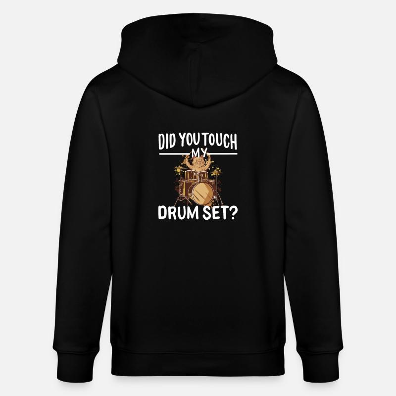 Drums Cat Dicton - Veste à capuche bio CULTIVATOR Stanley/Stella Unisexe - noir