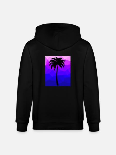 Palme auf Polygon - Stanley/Stella Unisex Bio-Kapuzenjacke CULTIVATOR - Schwarz