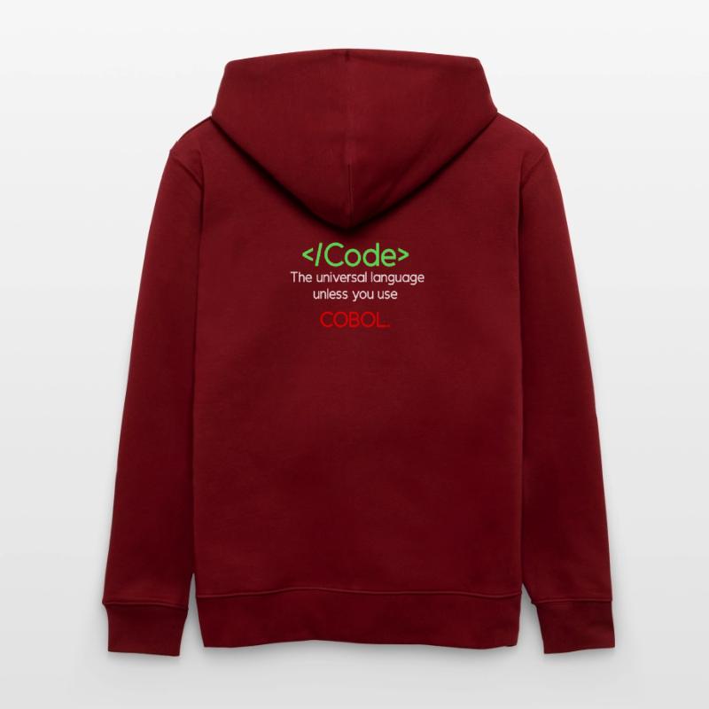 Conception de code Cobol amusant Veste à capuche bio CULTIVATOR Stanley/Stella Unisexe