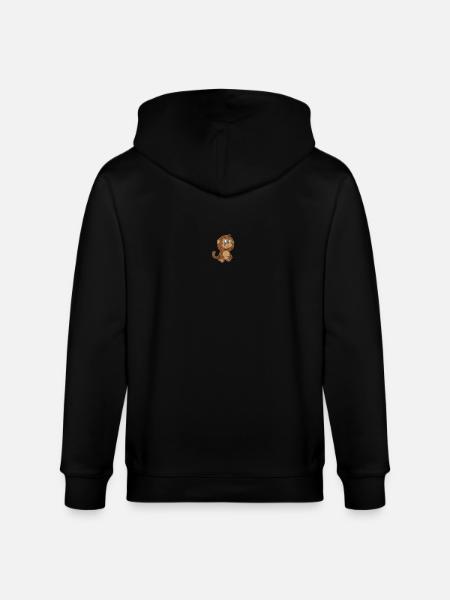 cute monkey ears closed - Stanley/Stella CULTIVATOR  Unisex Organic Hooded Jacket - black
