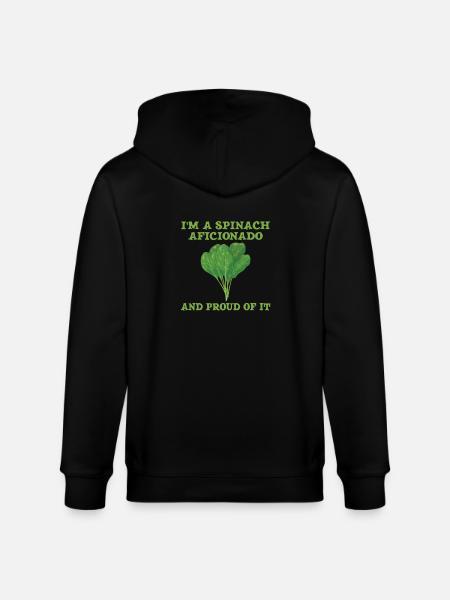 Spinach Fan Gift - Stanley/Stella CULTIVATOR Unisex Organic Hooded Jacket - black
