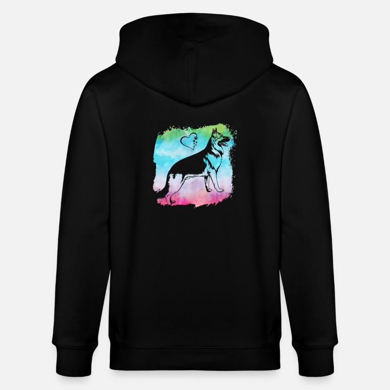 Deutscher Schäferhund - Stanley/Stella Unisex Bio-Kapuzenjacke CULTIVATOR  - Schwarz
