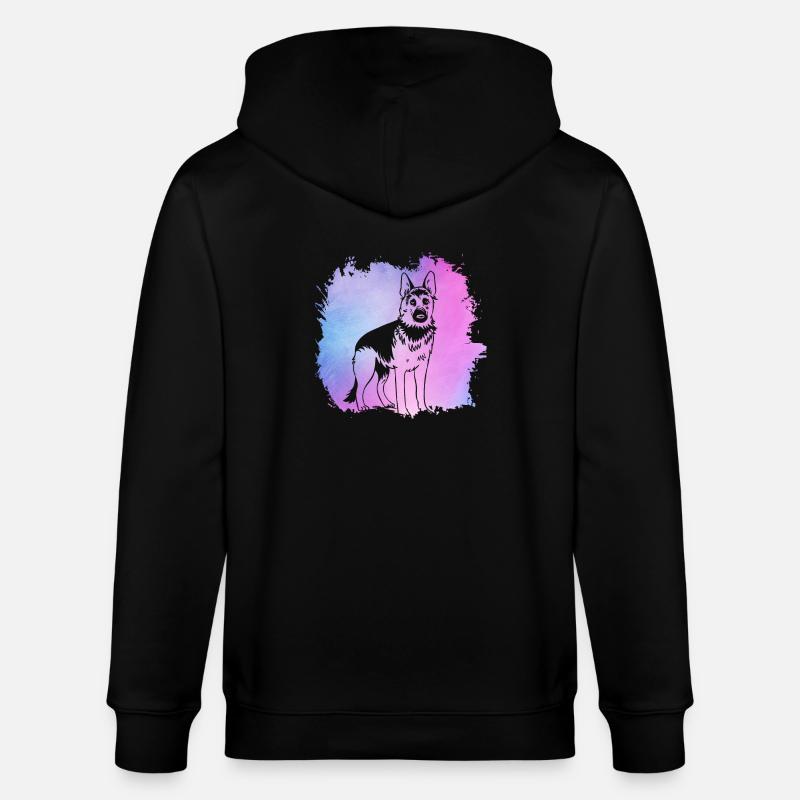 Deutscher Schäferhund - Stanley/Stella Unisex Bio-Kapuzenjacke CULTIVATOR  - Schwarz