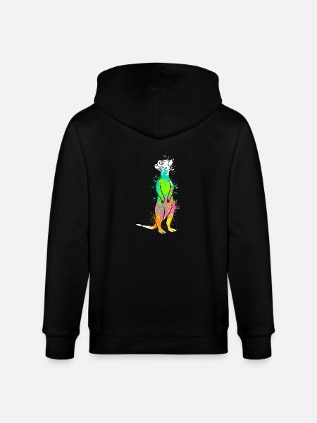 Splash Art Surikate Meerkats - Stanley/Stella CULTIVATOR Unisex Organic Hooded Jacket - black