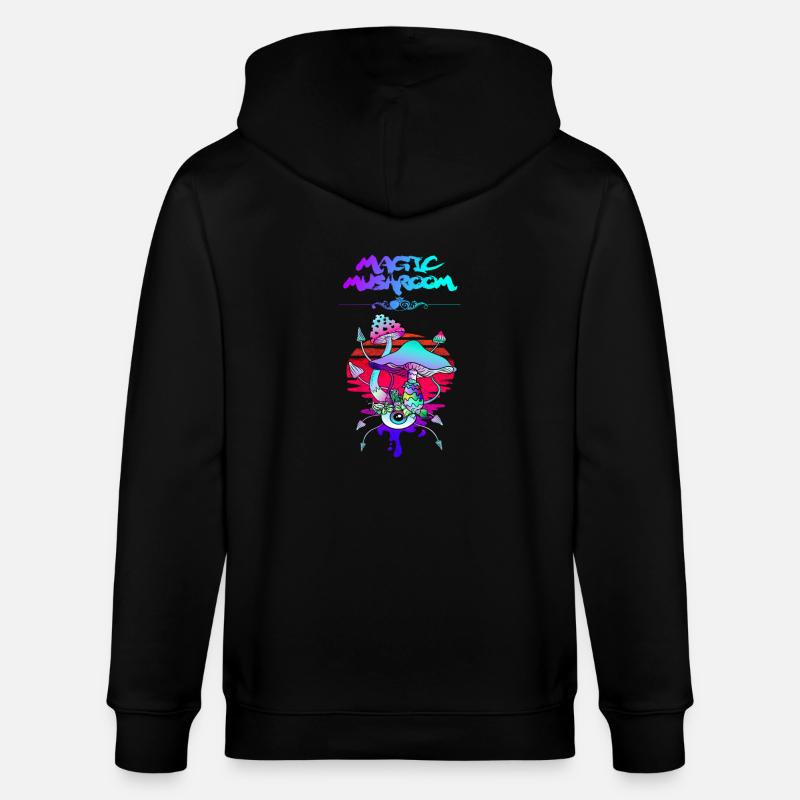 Magic Mushroom Sunset - Stanley/Stella Unisex Bio-Kapuzenjacke CULTIVATOR  - Schwarz