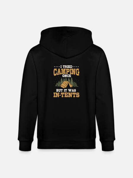 Funny camping pun - Stanley/Stella CULTIVATOR  Unisex Organic Hooded Jacket - black