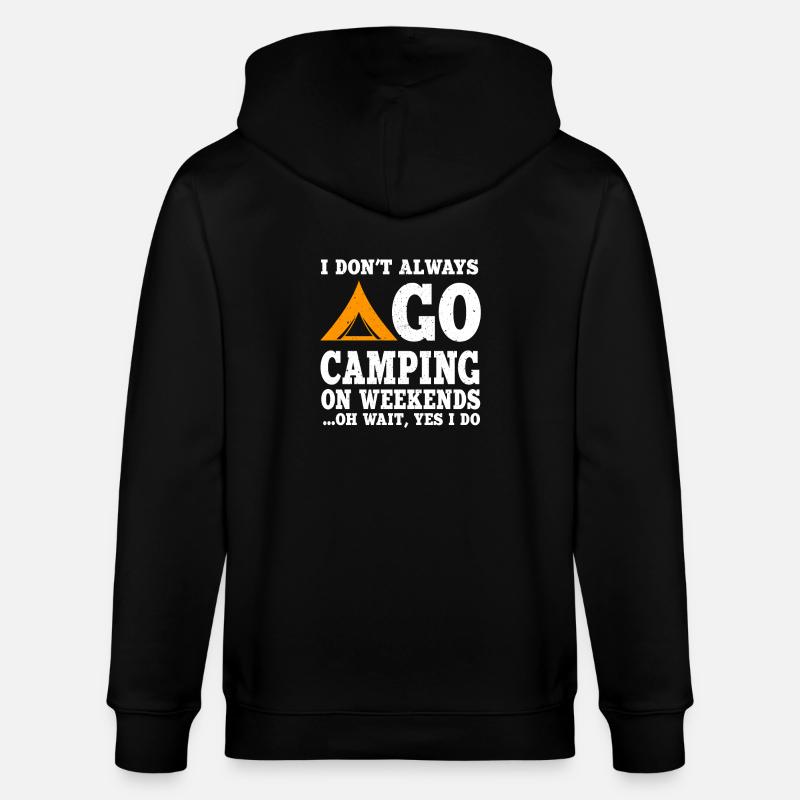 Fun Camping Lovers Gift - Stanley/Stella CULTIVATOR  Unisex Organic Hooded Jacket - black