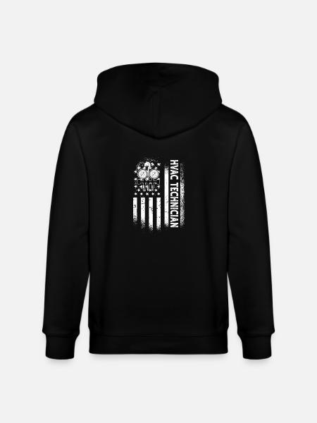 American Hlk Technician Usa Flag - Stanley/Stella CULTIVATOR  Unisex Organic Hooded Jacket - black