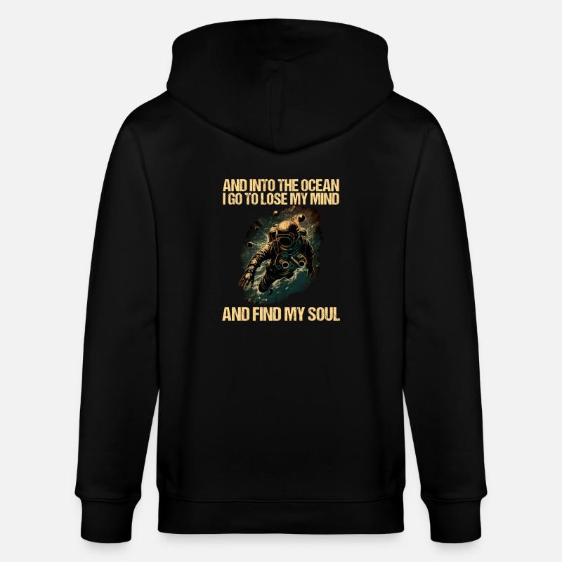 Diving Diver Diver - Stanley/Stella CULTIVATOR  Unisex Organic Hooded Jacket - black