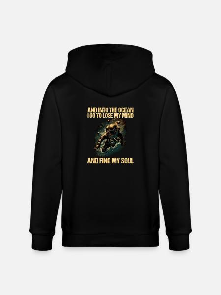 Diving Diver Diver - Stanley/Stella CULTIVATOR Unisex Organic Hooded Jacket - black