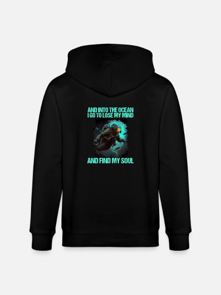 Diving Diver Diver - Stanley/Stella CULTIVATOR Unisex Organic Hooded Jacket - black