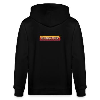Hannoveranerin Hannoveraner Hannover - Stanley/Stella Unisex Bio-Kapuzenjacke CULTIVATOR  - Schwarz - Hinten - Anna (173cm)